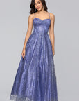 "Stella" Glitter Pinch Tie Back Ballgown