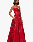 Blondie Nites "Stella" Glitter Pinch Tie Back Ballgown