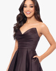 "Teddi" Strapless Rouched Party Dress