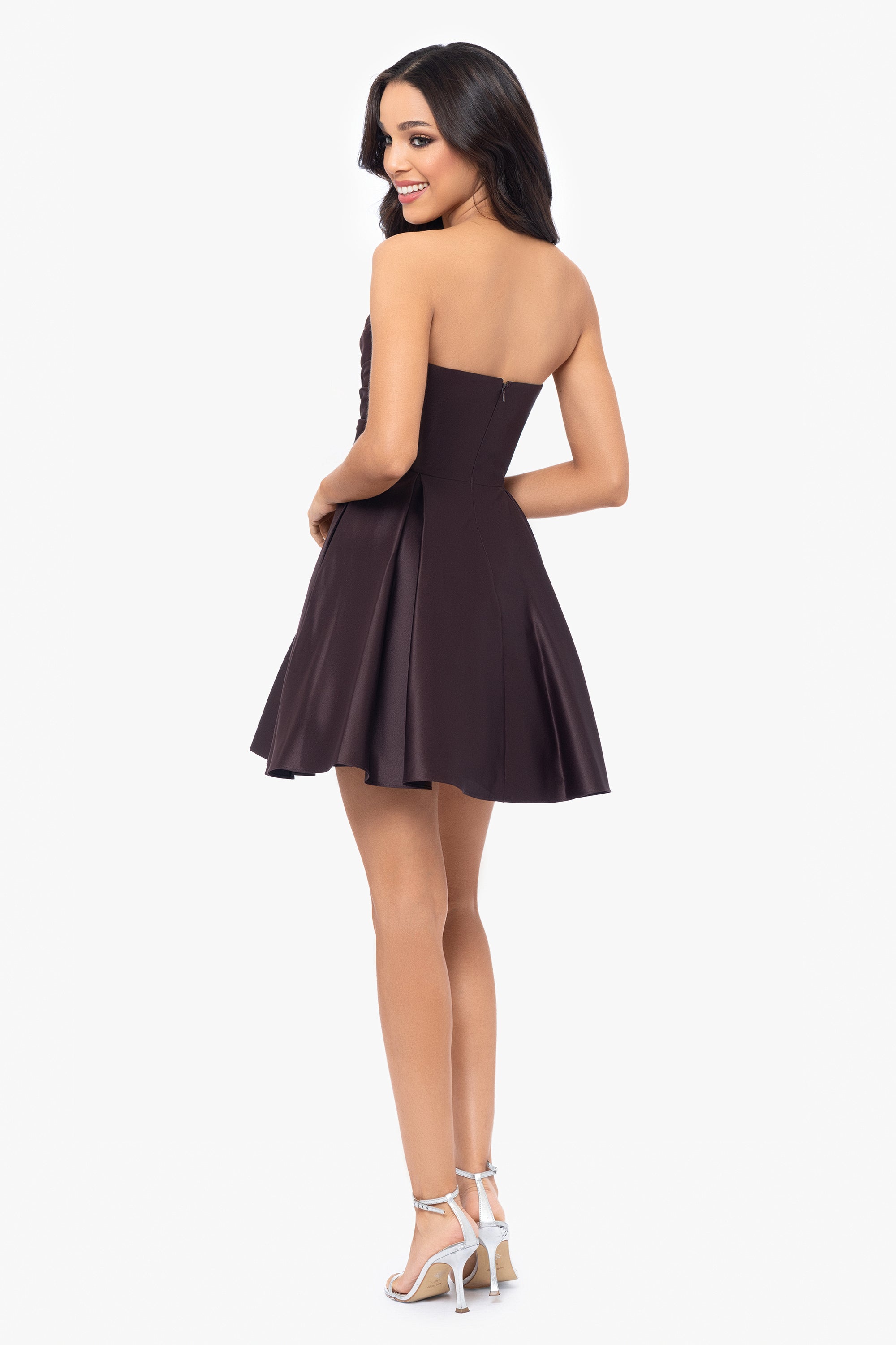 &quot;Teddi&quot; Strapless Rouched Party Dress