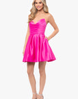 "Teddi" Strapless Rouched Party Dress