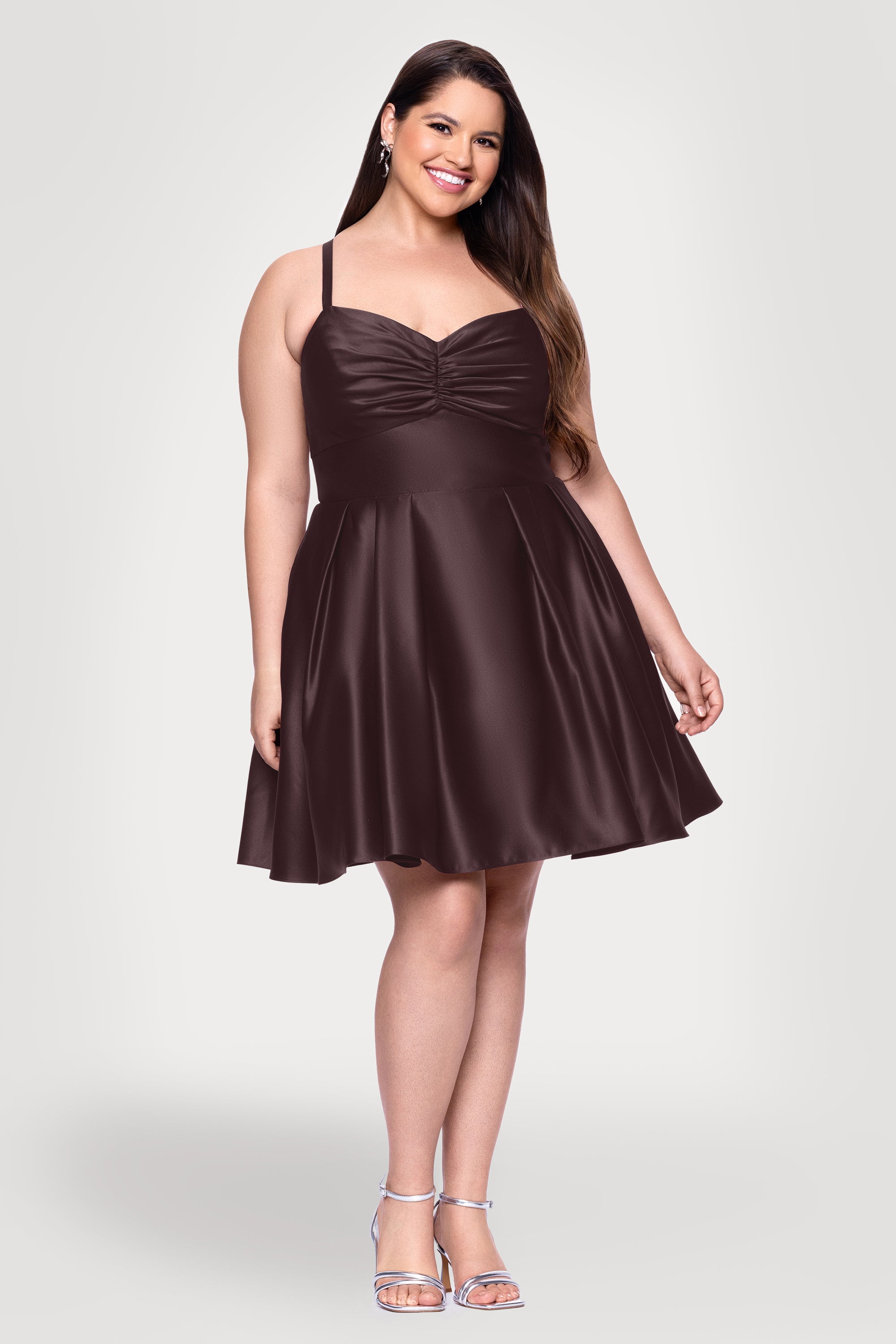 Plus Minna Short Lamour Satin Dress