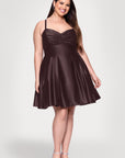Plus "Minna" Short Lamour Satin Dress