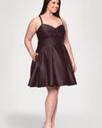 Plus "Minna" Short Lamour Satin Dress