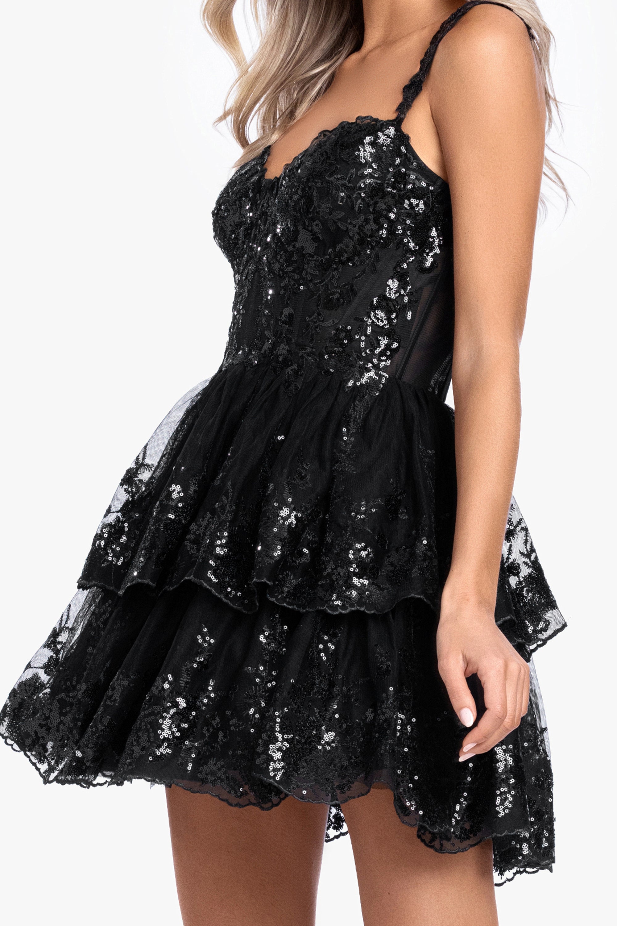 breanna mesh illusion crepe party dress Windsor Breanna Mesh Illusion Crepe Party