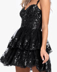 "Alexandra" Short Mesh Illusion Party Dress