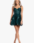 "Alexandra" Short Mesh Illusion Party Dress