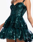 "Alexandra" Short Mesh Illusion Party Dress