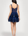 Blondie Nites "Alexandra" Short Mesh Illusion Party Dress