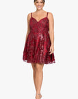 Plus "Jenny" Short Corset Glitter Party Dress