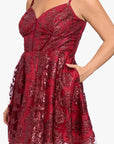 Plus "Jenny" Short Corset Glitter Party Dress