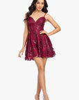 "Jenny" Short Corset Glitter Party Dress