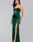"Jane" Long Satin Cutout Corset Dress