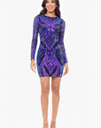 "Blaire" Short Sequin Long Sleeve Bodycon Dress