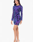 "Blaire" Short Sequin Long Sleeve Bodycon Dress