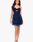 "Alice" Short Mesh Ruffled Cutout Dress