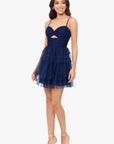 "Alice" Short Mesh Ruffled Cutout Dress