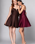"Alexa" Short A-Line Satin Party Dress