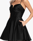 "Alexa" Short A-Line Satin Party Dress