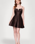 "Alexa" Short A-Line Satin Party Dress