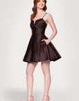 "Alexa" Short A-Line Satin Party Dress