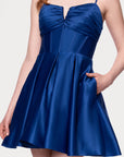 "Alexa" Short A-Line Satin Party Dress