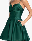 "Alexa" Short A-Line Satin Party Dress