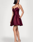 "Alexa" Short A-Line Satin Party Dress