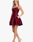 "Alexa" Short A-Line Satin Party Dress