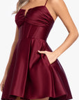 "Alexa" Short A-Line Satin Party Dress