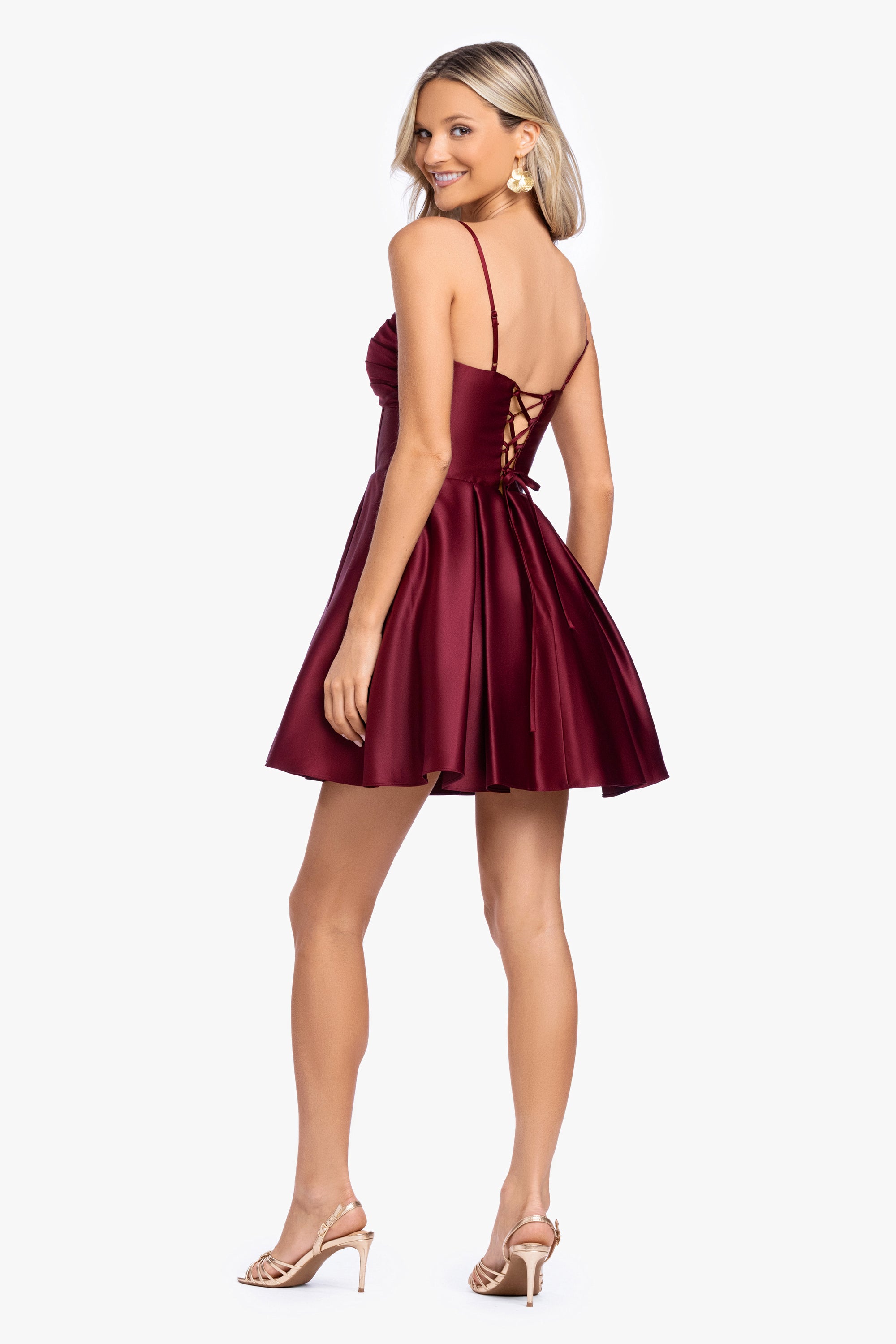 "Alexa" Short A-Line Satin Party Dress