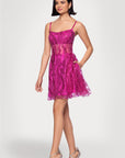 "Catherine" Short Glitter Illusion Party Dress
