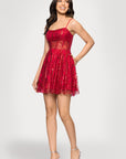 "Catherine" Short Glitter Illusion Party Dress