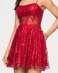 "Catherine" Short Glitter Illusion Party Dress