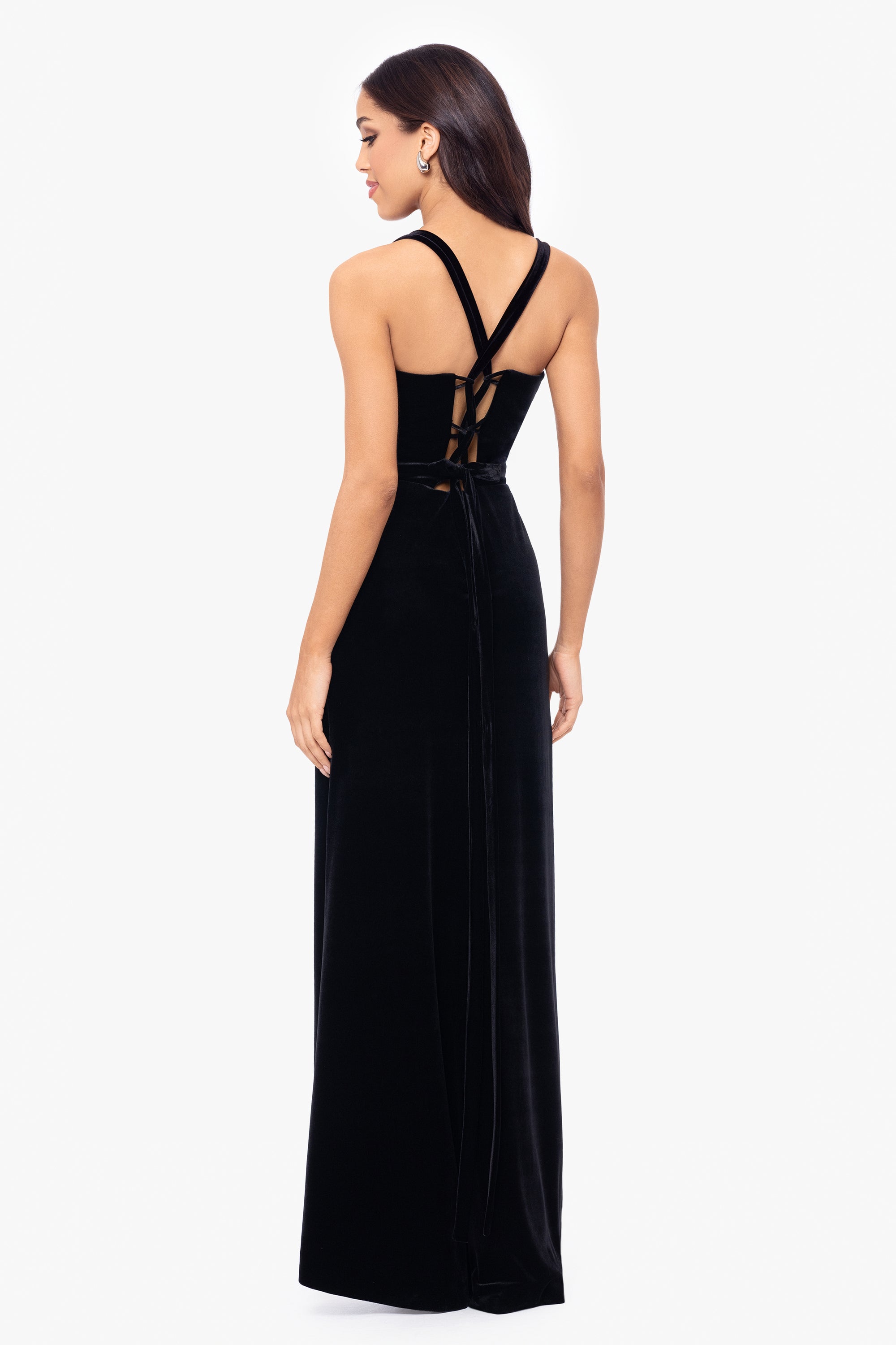 Astor" Embellished Velvet Floor Length Dress Blondie Nites Astor" Embellished Velvet Floor Length Dress Blondie Nites