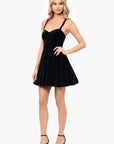 "Cassidy" Short Velvet Contrast Dress