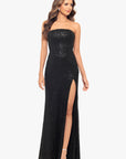 "Jenée" Long Strapless Corset Sequin Dress