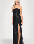 "Jenée" Long Corset Sequin Dress