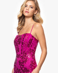 "Annie" Long Sequin Lace Corset Dress