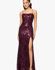 "Annie" Long Sequin Lace Corset Dress