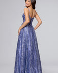 "Rita" Long Glitter Sweetheart Neckline Gown