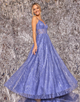 "Rita" Long Glitter Sweetheart Neckline Gown