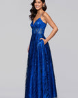 "Rita" Long Glitter Sweetheart Neckline Gown