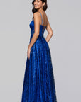 "Rita" Long Glitter Sweetheart Neckline Gown