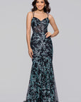"Tyla" Caviar Glitter Floor Length Dress