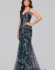 "Tyla" Caviar Glitter Floor Length Dress