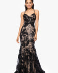 "Debbie" Long Sequin Corset Trumpet Gown