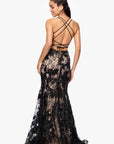 "Debbie" Long Sequin Corset Trumpet Gown