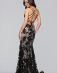 "Debbie" Long Sequin Corset Trumpet Gown
