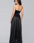 "Raquel" Long Strapless Jacquard Gown